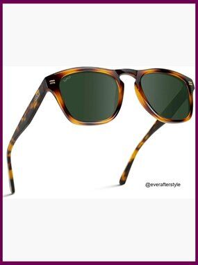 Polarized Rectangular Sunglasses with Acetate Frame